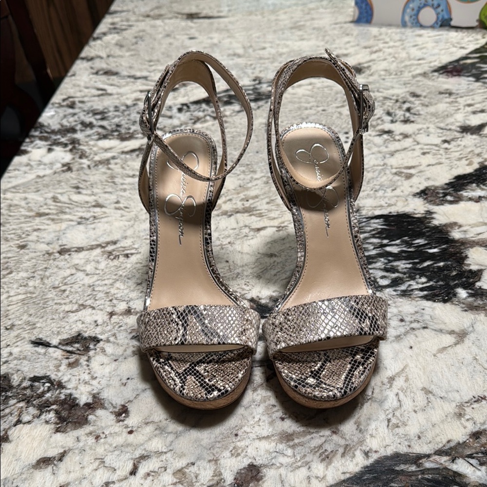 Jessica Simpson Tan Heels Ankle Strap